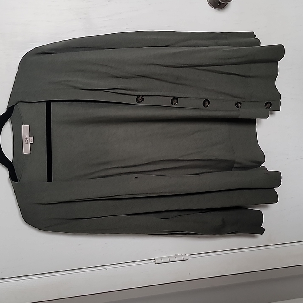 LOFT olive cardigan